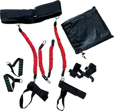 Boxing Weerstand Training Set – Rood - Verbetert kracht, snelheid en uithoudingsvermogen. Inclusief weerstandsbanden en riemen. Ideaal voor bokstraining, cardio en krachttraining thuis of in de gym. Versterkt armen, benen, schouders en core.