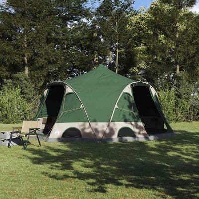 vidaXL Dome Tent 4-Person met dak met opslag Groen 505 x 450 x 248 cm