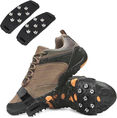 Stijgijzers - 7 Schoenpennen - Anti-slip Sneeuwwapens - IJs & Sneeuwwandeling - Elastische Rubberband - Voor Vrouwen & Mannen - Wandelen, Klimmen, Vissen (Geschikt voor maat 35-43)