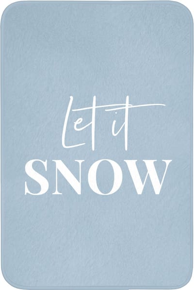 Badmat 60x90 cm - Antislip - Sneeuw - Winter - Blauw - Let it snow - Badmatten voor badkamer - Badkamermat - Douchemat - Badkamer mat