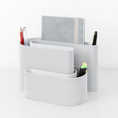 Fleuriek - Bureau organizer Wit - Kleurrijke desk organizer - Organizer bakjes met pennenbakje voor kantoor - Decoratieve bureau opberger of pennenhouder