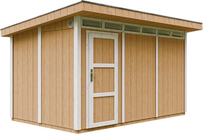 Timbela M904-HARVEST HONEY - LP SmartSide Tuinhuis op houtbasis - 8,7 m² - 412x279xH237 cm - met vloer en verf