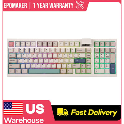 EPOMAKER RT98 98% ANSI US Modulaire Layout Gasket Bedraad/BT/2.4Ghz Draadloos Mechanisch Toetsenbord met Afneembaar Numpad & Mini TV
