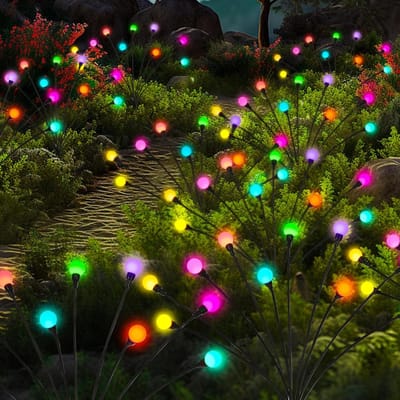 Firefly Tuinverlichting op zonne-energie - 8 stuks - waterdicht - muticolor - buitenverlichting - 10 leds tuinverlichting op zonneenergie