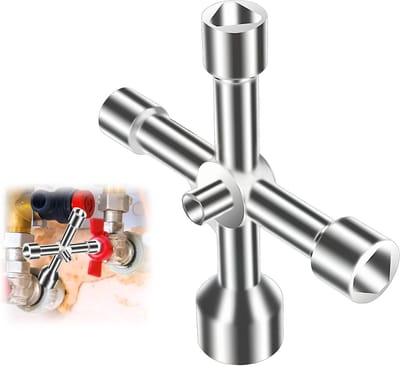 Triangulaire Sleutel 4 Voies voor Watermeters, Liften, Afvalcontainers en Elektrische Kasten - Multifunctionele Sleutel 7/10/12/13/18mm met Diverse Toepassingen