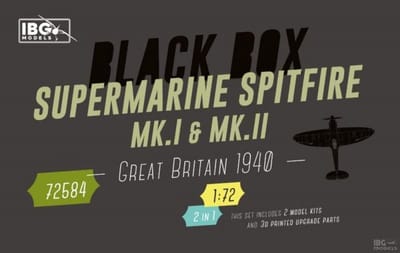 IBG Models Modelbouwpakket Militaire voertuigen - 72584 Black Box Supermarine Spitfire Mk.I - Mk.II - Groot-Brittannië 1940 - Limited Edition - 2-in-1 Set Plastic - 1:72 - Modelbouw