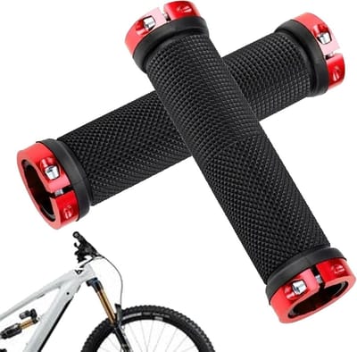 Fiets Handgrepen - Stuur Grips - Comfortabel Fietsen - Dubbele Vergrendeling - 130 mm Lengte - Rood