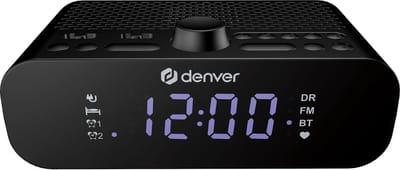 Denver Wekkerradio DAB met Bluetooth - Digitale Wekker - Opladen via USB-C - FM Radio - Dual Alarm - CRD515