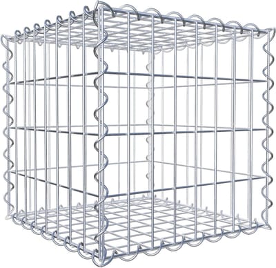 Draadmand voor stenen - Vulbare mand - Tuin decoreren - Individuele vormgeving - 40x40x40 cm - Zilver