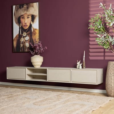 Starfurn Tv-meubel Ambiance - Zwevend - Zandkleur Hout - 280x35x30cm