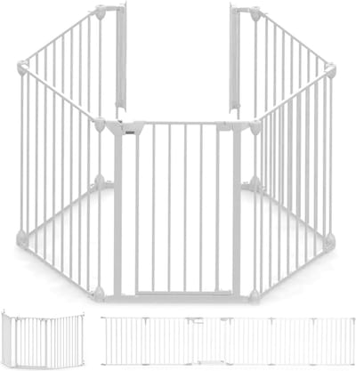 Noma 5 panelen Veiligheidshek - kamer verdeler - Tot 315 cm - wit - kachelhek - veiligheidshek voor open haard