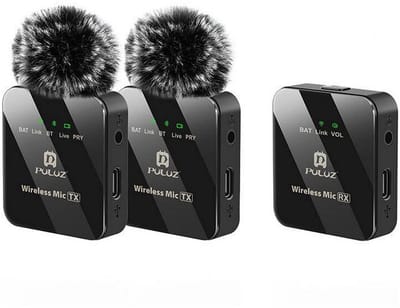 Puluz Wireless Lavalier Microphone 2 TX + 1 RX
