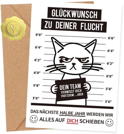 Dailygoods- Afscheidskaart Warm Ontwerp - Afscheidskaart Collega's - Wenskaarten Set - Afscheidskaart Bedankt - Afscheidskaart Pensioen - Hoogwaardige Kwaliteit - Wenskaart
