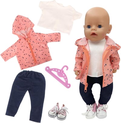 Poppenkleding Set - Poppen Outfits - Poppen Aankleden - Compleet 5-delig - 35-45 cm - Meerdere kleuren
