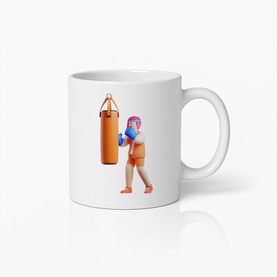 Boks Training Mok – Motiverende Sportieve Keramische Koffiebeker – Perfect Cadeau voor Boksliefhebbers en Fitnessfanaten – 330ml