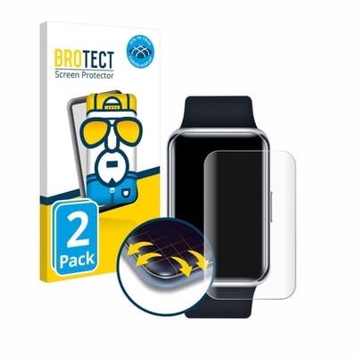BROTECT - Screenprotector voor Huawei Watch Fit Elegant - Folie Beschermfolie transparant volledig dekking - 2 Stuks