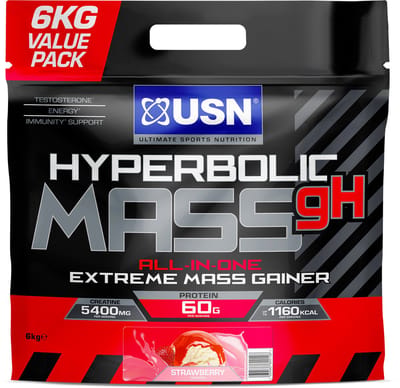 USN Hyperbolic All in One Mass (6000g) Strawberry - Gewichtstoename - Met Creatine
