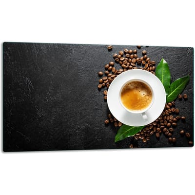 TMK ArtDeko - Glazen Snijplank - 52x30cm - Inductie - Koffie Motief