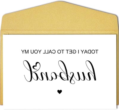 Trouwdag Kaart - Geloften Kaart Bruidegom - Bruiloft Vieren - Moderne Stijl - 20.5 cm x 13.5 cm - Bruidegom