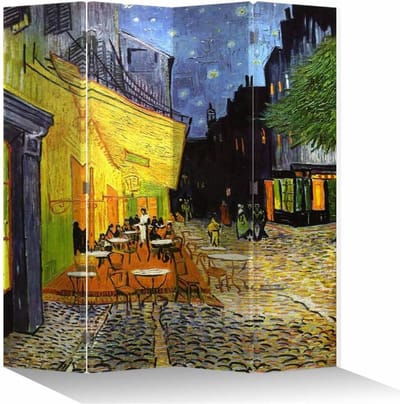 Fine Asianliving Kamerscherm B160xH180cm 4 Panelen Vincent van Gogh Cafeterras bij Nacht