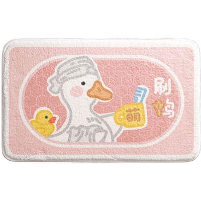 Cartoon Schattig Badkamer Huis Entree Antislip Mat Mat Badkamer Mat Mat Mat Absorberend Tapijt Bij De Badkamerdeur 40 * 60CM (crystal cashmere hairless) white