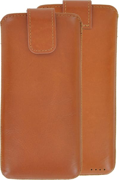 MoDo hoesje Geschikt voor OnePlus 11/ 11R/ Ace 2/ Ace Pro - Leer Etui - Cognac Bruin