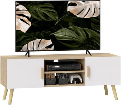 HOMCOM TV-meubel - Spaanplaat - 110x36,2x42cm - Eikenhout