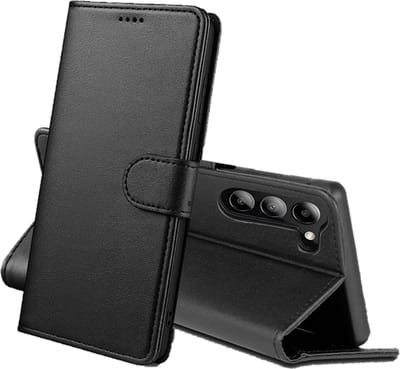 Hoesje Portemonnee voor Samsung Galaxy S24 Zwarte portemonnee met magnetische klep en kaartopslag