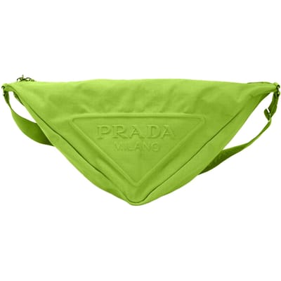 Prada Sac Triangle en Toile avec Logo Triangle en Métal Laqué Bandoulière Réglable Sac Bandoulière Homme Vert 2VY007_010_F0613_V_OLO Basic Set (Bag)