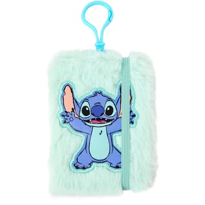 Disney Lilo & Stitch - fluffy zacht notitieboekje 8 x 10 cm - notebook - lichtblauw