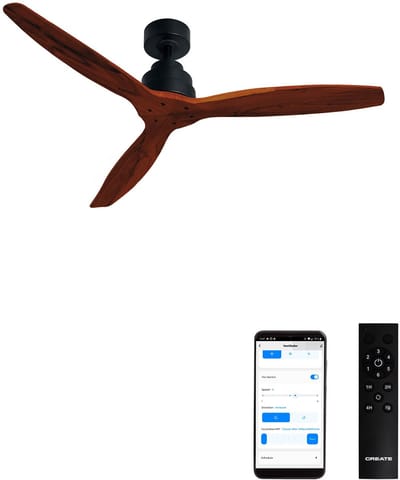 CREATE - Stille plafondventilator van 40 W met technische ABS-bladen, verkrijgbaar in verschillende maten - M - Geen licht - WIFI - WIND STYLANCE