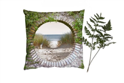 Sierkussens - Kussentjes Woonkamer - 40x40 cm - Doorkijk - Strand - Duin - Zomer