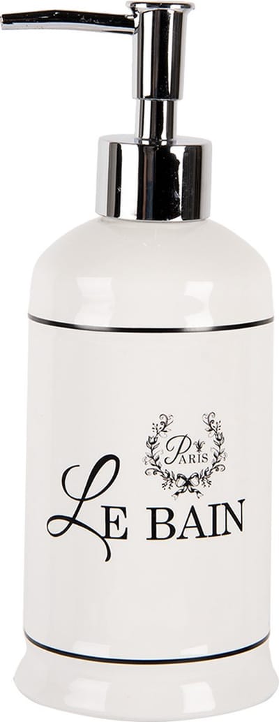 Clayre & Eef Zeepdispenser 350 ml Wit Keramiek