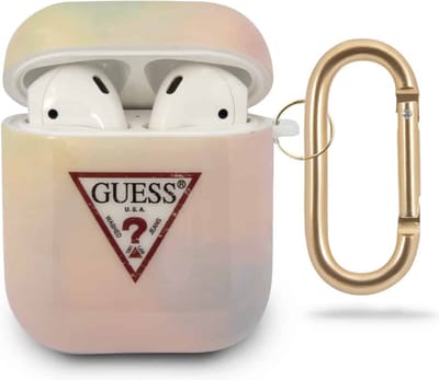 Guess Geschikt voor AirPods 1 en 2 hoesje - Tie en Dye Collection Blauw