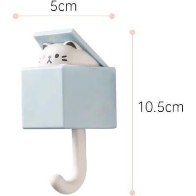 Sleutelhanger Muur Huis Kat Sleutelhanger Hangers Sleutelrek Muurhaak Cartoon Zelfklevend Slaapkamer Deurhaken Dier Woondecoratie Haken