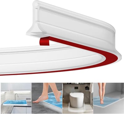 Allecta - Flexibele vloerbarrière voor badkamer - Zelfklevende spatbescherming - Douchedrempel waterbarrière - Rubberen afdichtingsstrip
