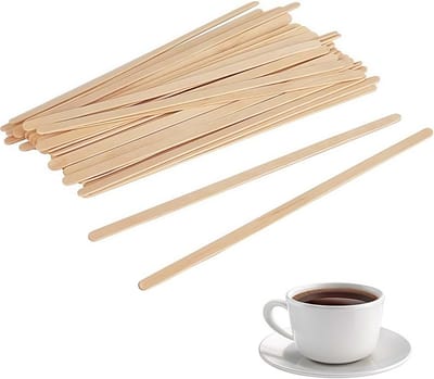 Houten Roerstaafjes 19 cm - 100 Stuks Wegwerp, Biologisch Afbreekbaar voor Koffie, Thee en Sap