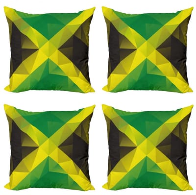 ABAKUHAUS – Kussenhoes Set 60x60 cm – Driehoekige Vlagprint