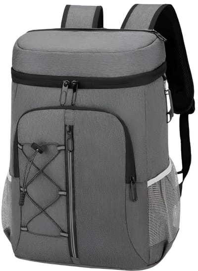 CarryQuest® - Geïsoleerde Koeltas - Lunchtas - Geïsoleerde Koelrugzak - Uitstekende Isolatie + Comfortabele Schouderbanden - Campingrugzak voor Buiten - Vershoudtas - Picknicktas - Donkergrijs