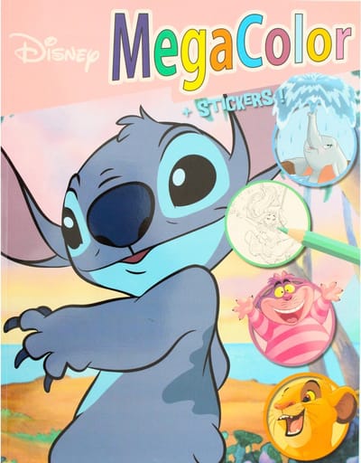 Disney MegaColor Kleurboek met Stickers – Stitch, Dumbo, Simba & Disney Vrienden – ± 125 Kleurplaten – Kleurboek voor Kinderen – Creatief & Knutselen