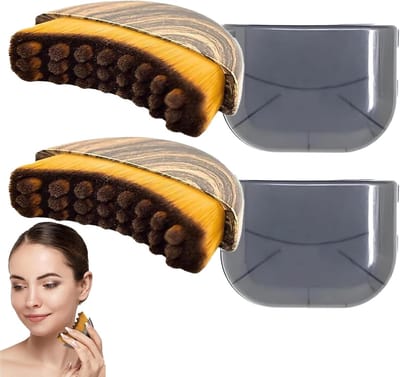 Set van 2 Lymfedrainage Borstels, Gezichtsmassage voor Lichaam en Gezicht, Draagbare Borstels voor Kaken, Vermoeidheidsverlichting en Droge Borstels met Reis Etui