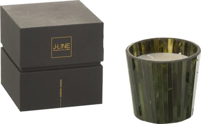 J-Line geurkaars Noa - Herbal Serenity - glas - groen - small - 35U