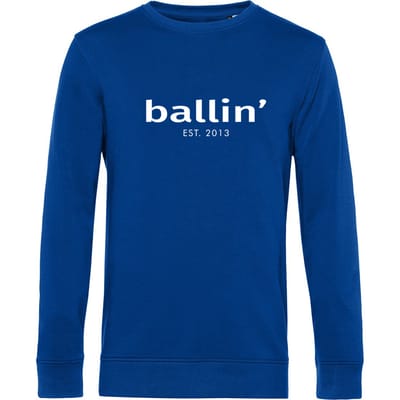 Heren Sweaters met Ballin Est. 2013 Basic Sweater Print - Blauw - Maat XXL