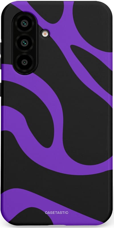 Casetastic Hoesje Geschikt voor Samsung A56 / A36 - Stijlvolle Beschermende Duo-layer Case - Golven van Paars en Zwart