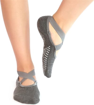 CHPN - Yoga Sokken - 1 paar - Anti-slip - Sportsokken - Dames - Grijs - Pilatessokken - Elastisch - Fitness sokken - Yogasok - Danssokken - Maat 36/40