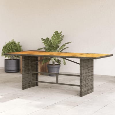 Tuintafel Acaciahout - Buitenmeubel Tafel - Terras Ontspannen - Robuust Acaciaplaat - 190 x 80 x 75 cm - Grijs
