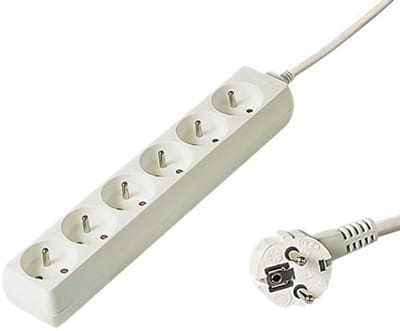 Verlengkabel met 6 stopcontacten - 2 meter, 250V