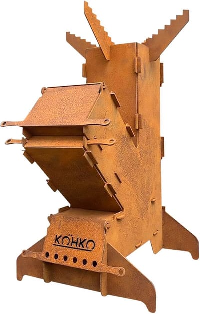 Raketoven van Cortenstaal voor Outdoor Koken en BBQ