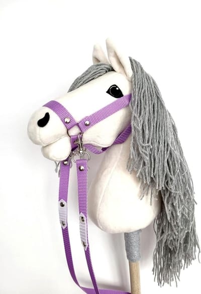 Stokpaard - Paard op stok - Kinderspel - 100% handgemaakt - A4 formaat - Wit