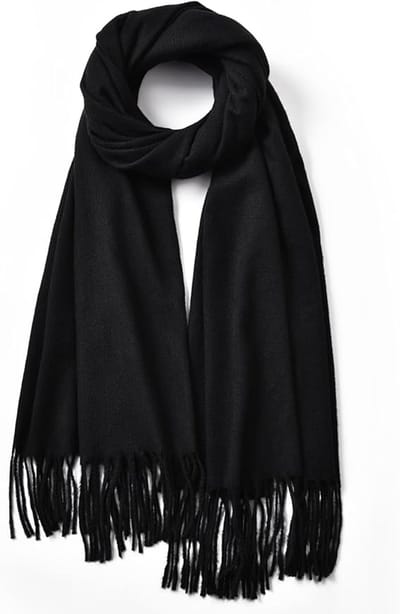 longziming -Dames Sjaal Zwart – Grote Warme Omslagdoek – Zachte Pashmina Shawl – Lange Wintersjaal 200x70 cm – Elegante Mode Sjaal voor Herfst en Winter